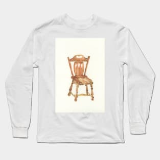 Wooden Captains Chair Watercolor Long Sleeve T-Shirt